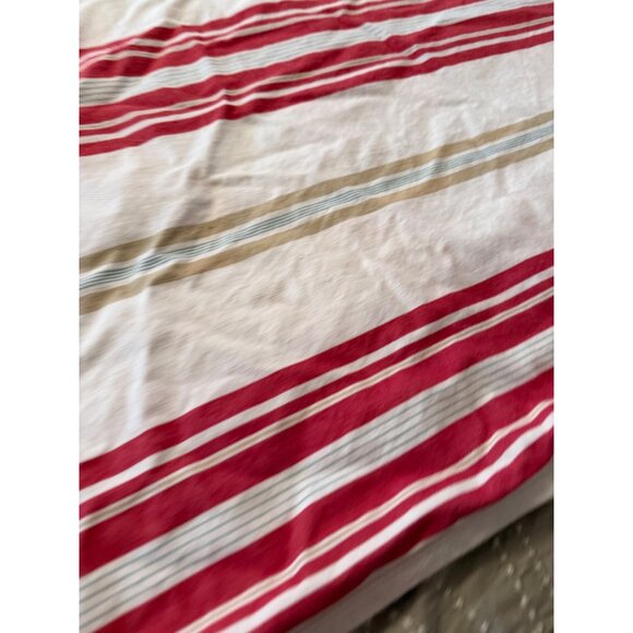Pottery Barn Striped Duvet Cover Set F/Q  Cotton Tie back Coastal cottage heavy - Picture 6 of 14